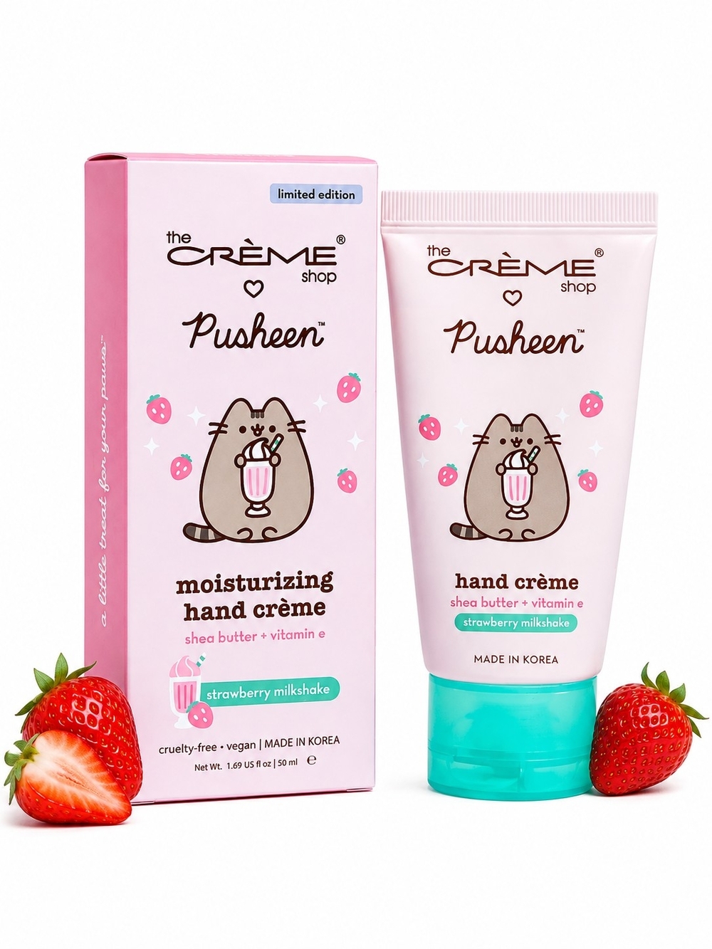 The Creme Shop x Pusheen Strawberry Milkshake Hand Crème 1.69 oz NIB